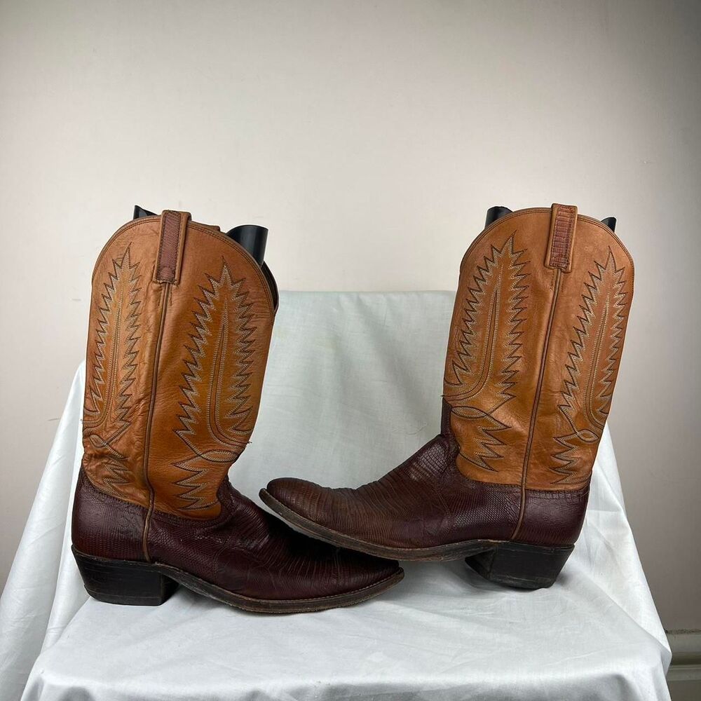 Dan Post Teju Lizard Brown Cowboy Boots Size 11